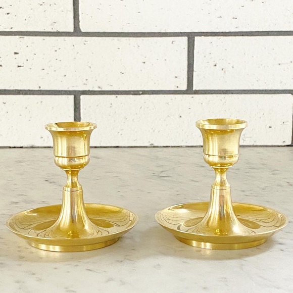 Set of Vintage Brass Candleholders